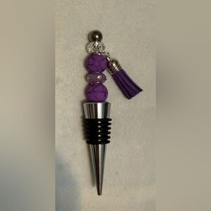Purple Beaded Wine Stopper with Tassel